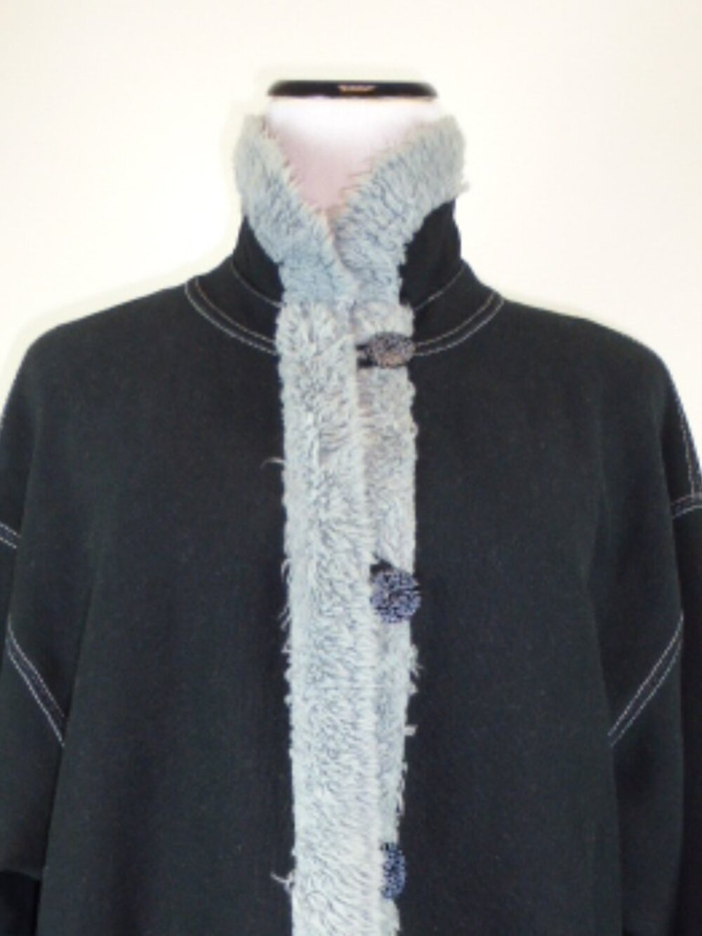Vintage JANICE MCCARTY jacket S M L one size faux fur fleece sherpa hippie - Picture 2 of 4